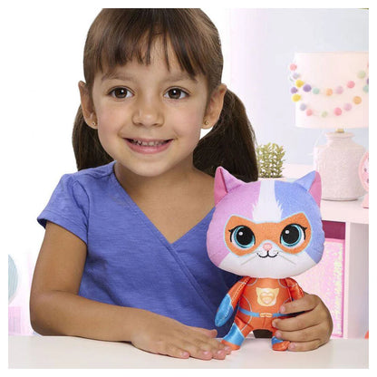 Disney Junior Super Kitties Su-Purr Charged Bitsy Small Plush Toy (20.32 cm, Blue/Pink)