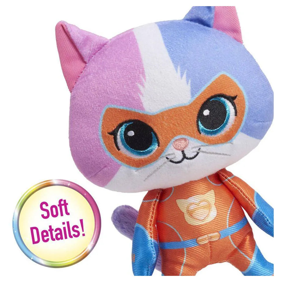 Disney Junior Super Kitties Su-Purr Charged Bitsy Small Plush Toy (20.32 cm, Blue/Pink)