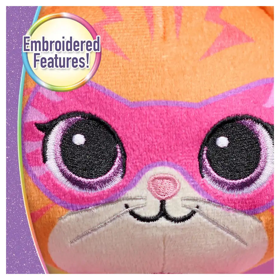 Disney Junior Super Kitties Su-Purr Charged Sparks Small Plush Toy (16.51 cm, Purple/Orange)