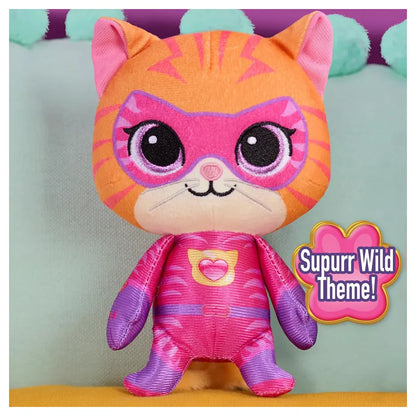 Disney Junior Super Kitties Su-Purr Charged Sparks Small Plush Toy (16.51 cm, Purple/Orange)