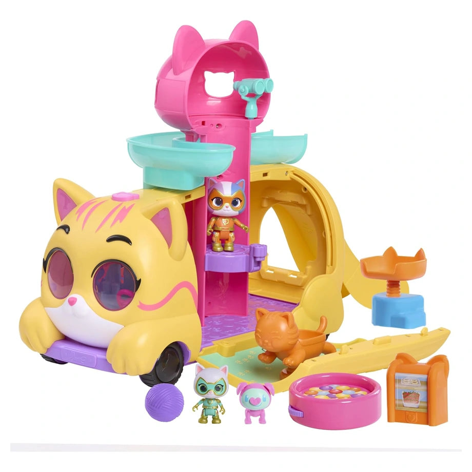 Disney Junior Super Kitties Su-Purr Charged Purr ’N’ Go Playset (31.75 cm, 10 Pieces)