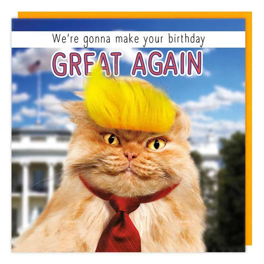 Tracks We’Re Gonna Make Your Birthday Great Fluff Cat Greeting Card (15.9 X 15.9 Cm)