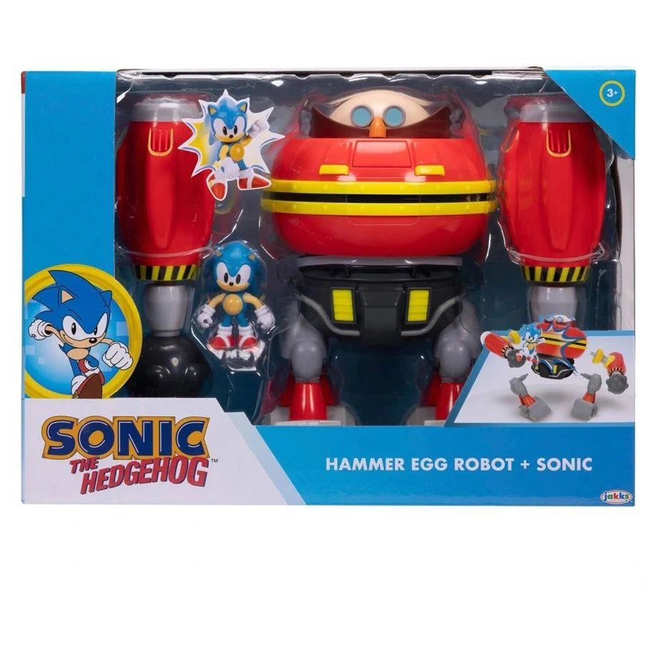 Sonic The Hedgehog Hammer Egg Robot And Sonic Action Figure Playset (6.35 Cm)