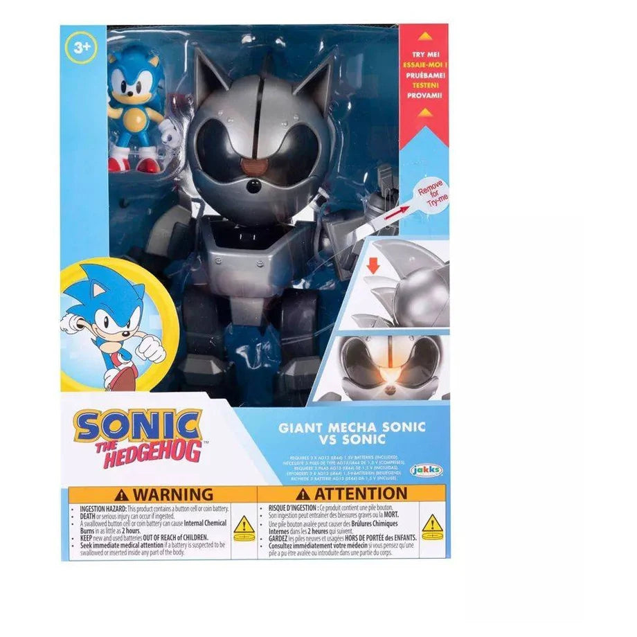 Sonic The Hedgehog Giant Mecha Sonic Vs Sonic Action Figure Set (20.3 Cm, 2 Pieces)