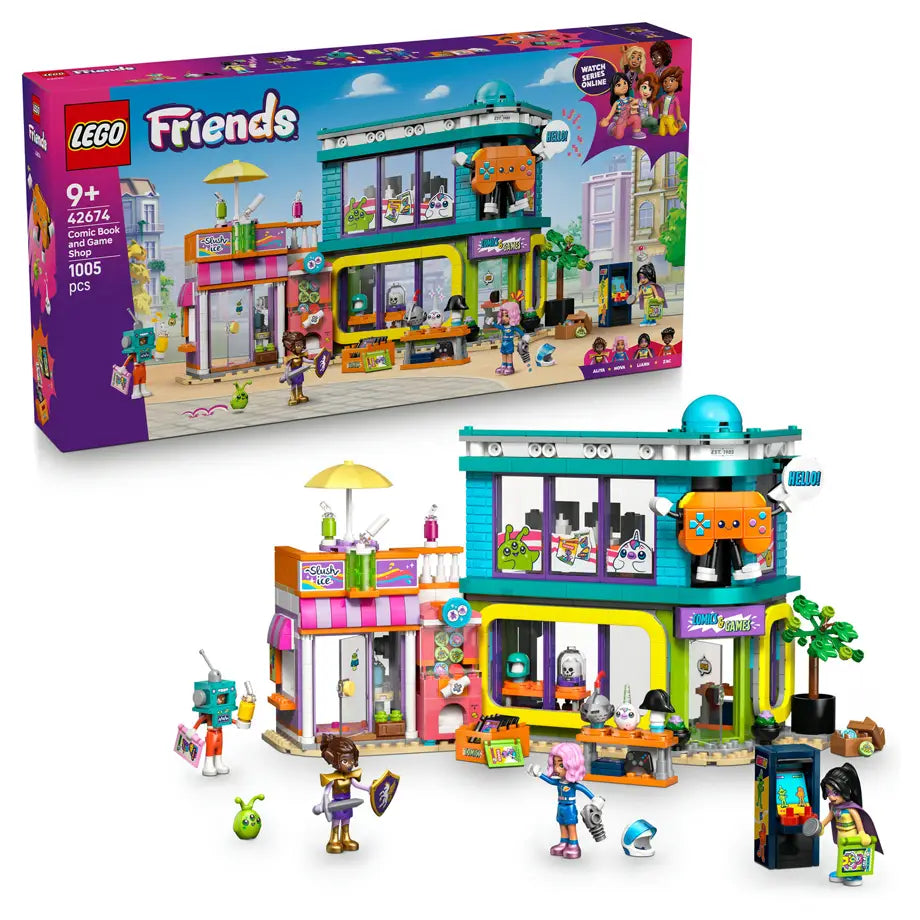 LEGO Friends Comic Book & Game Store 42674 Building Toy Set (1005 Pieces)