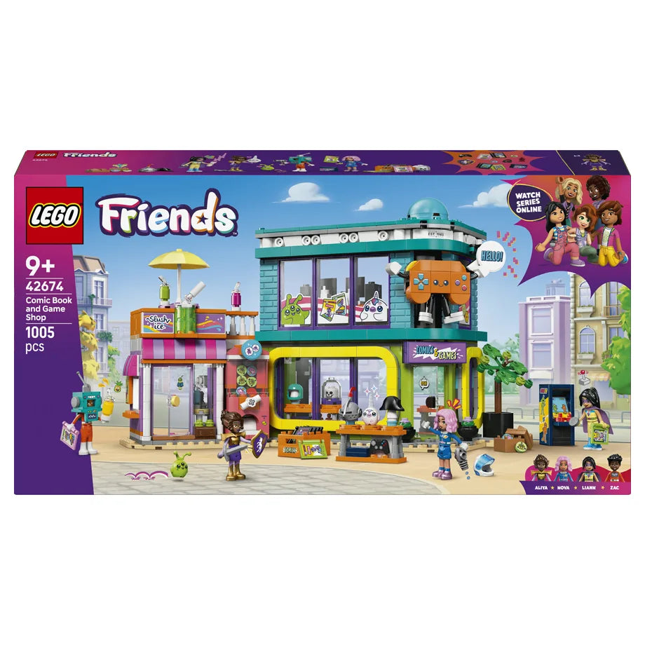 LEGO Friends Comic Book & Game Store 42674 Building Toy Set (1005 Pieces)