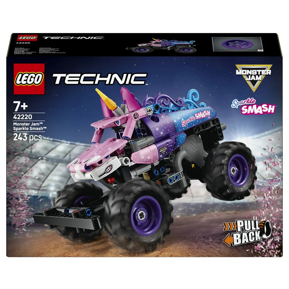 LEGO Technic Monster Jam Sparkle Smash Pull-Back 42220 Building Toy Set (243 Pieces)