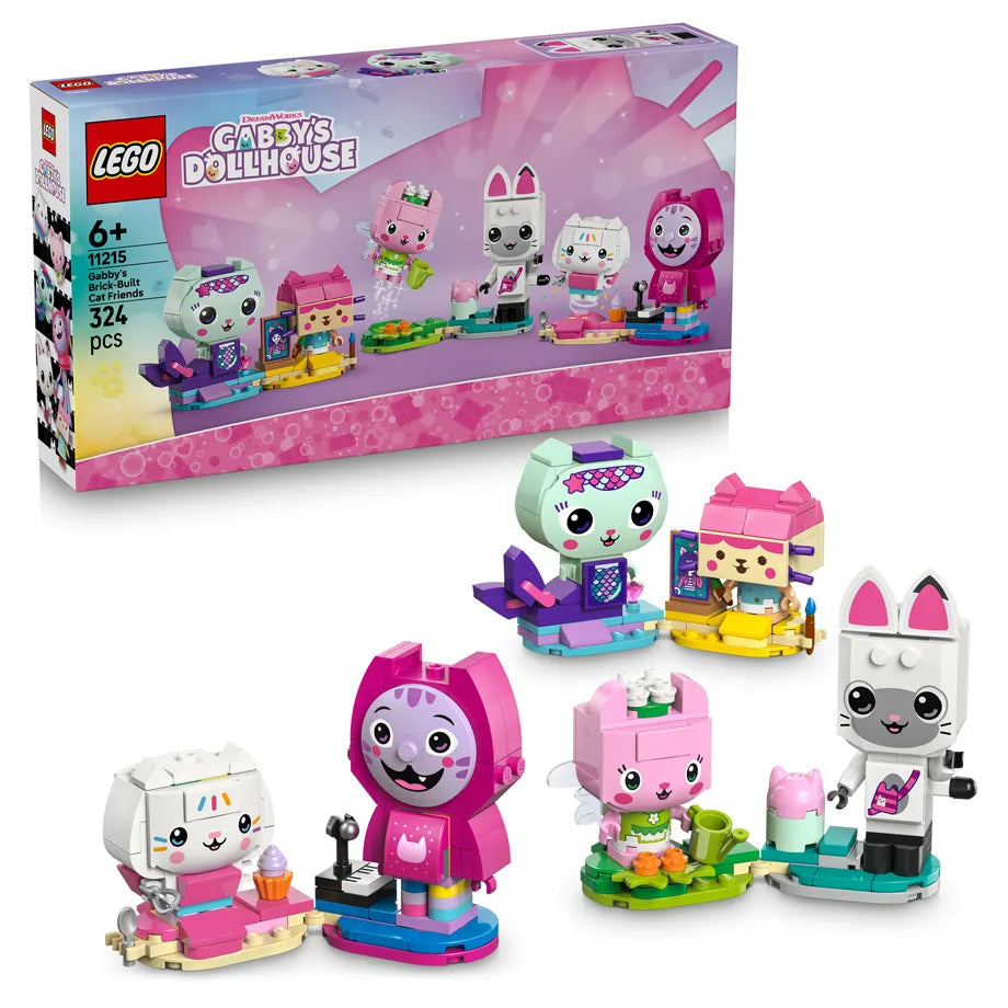 LEGO Gabby’s Dollhouse Gabby’s Brick-Built Cat Friends 11215 Building Toy Set (324 Pieces)