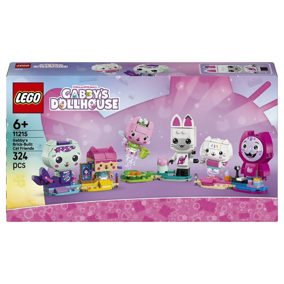 LEGO Gabby’s Dollhouse Gabby’s Brick-Built Cat Friends 11215 Building Toy Set (324 Pieces)