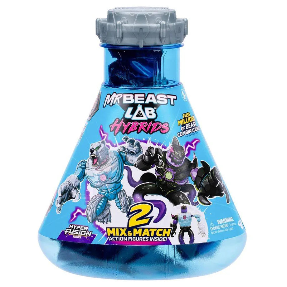 MrBeast Lab Hybrids Hyper Fusion Series Shadowfin vs Tundra Claw Mix and Match Action Figures Pack (10.16 cm, Pack of 2)