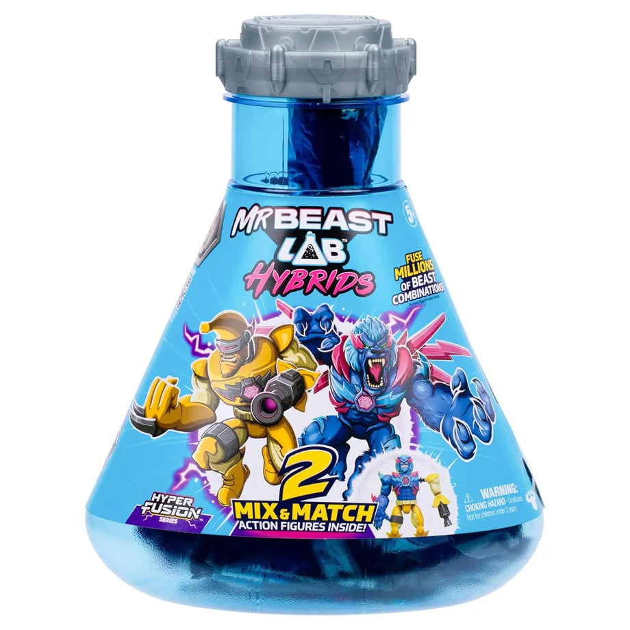 MrBeast Lab Hybrids Hyper Fusion Series Ligerton vs Major Splitz Mix and Match Action Figures Pack (10.16 cm, Pack of 2)