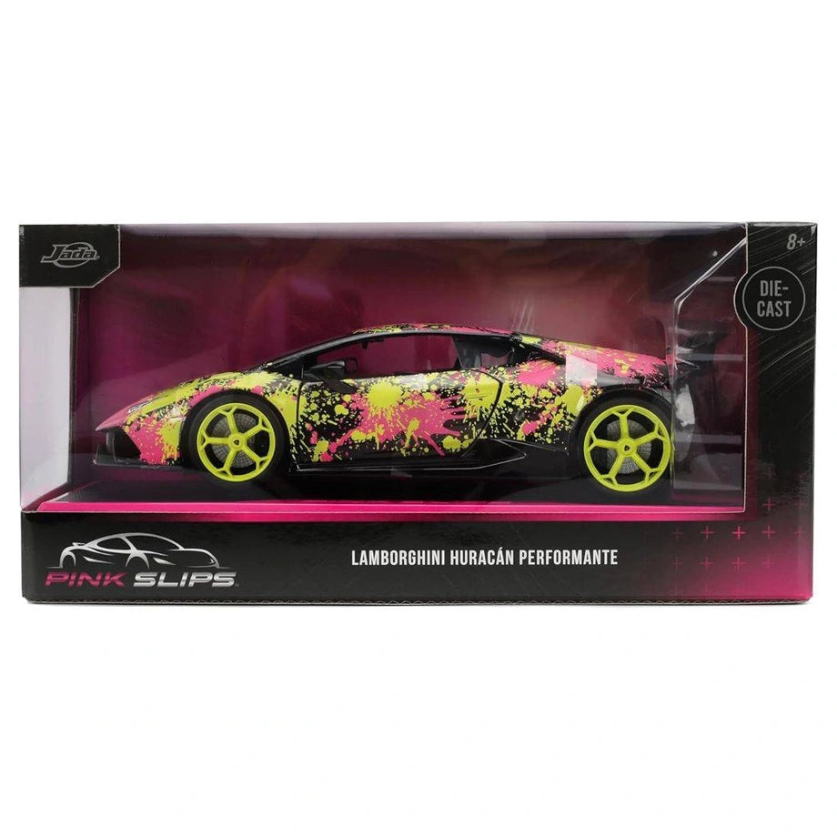 Jada Pink Slips Lamborghini Huracán Performante Die-cast Car (1:24, Yellow/Pink/Black)