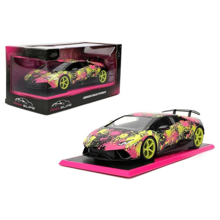 Jada Pink Slips Lamborghini Huracán Performante Die-cast Car (1:24, Yellow/Pink/Black)