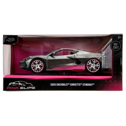 Jada Pink Slips 2020 Chevrolet Corvette Stingray Die-cast Car (1:24, Grey/Pink)