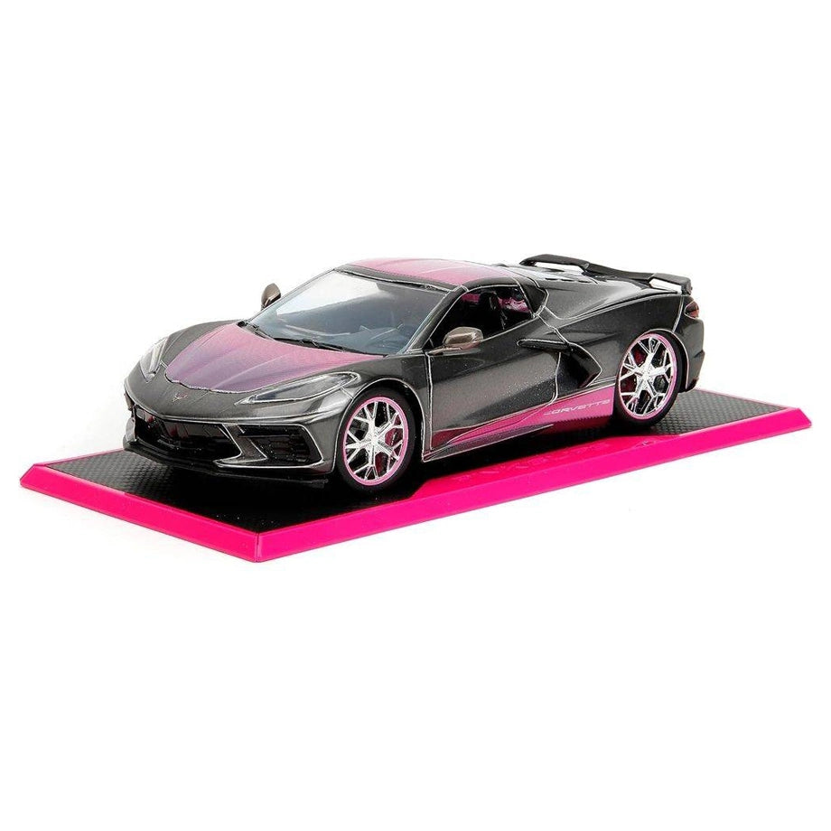 Jada Pink Slips 2020 Chevrolet Corvette Stingray Die-cast Car (1:24, Grey/Pink)