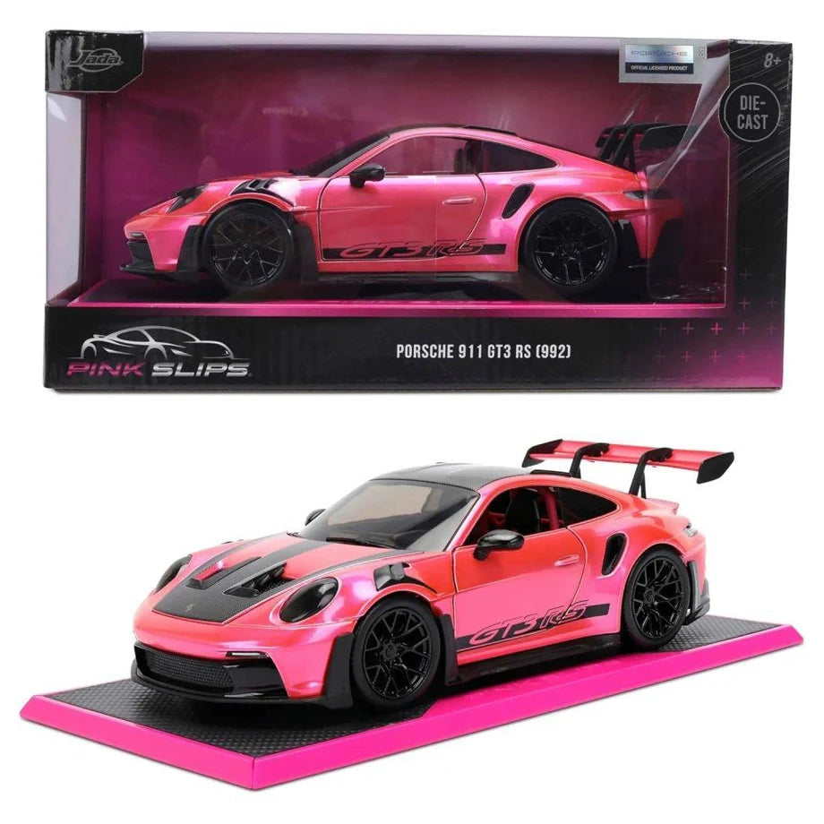 Jada Pink Slips Porsche 911 GT3 RS (992) Die-cast Car (1:24, Pink/Black)