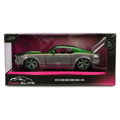 Jada Pink Slips 1970 Ford Mustang Boss 429 Die-cast Car (1:24, Silver/Green)