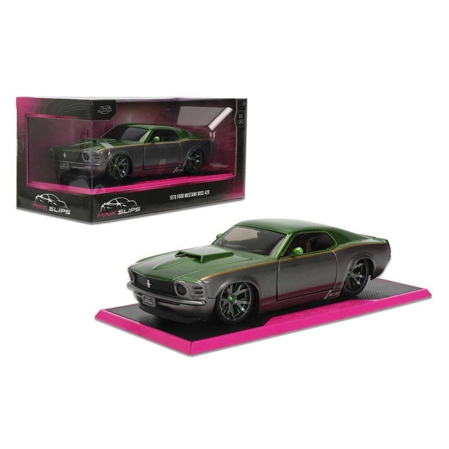 Jada Pink Slips 1970 Ford Mustang Boss 429 Die-cast Car (1:24, Silver/Green)