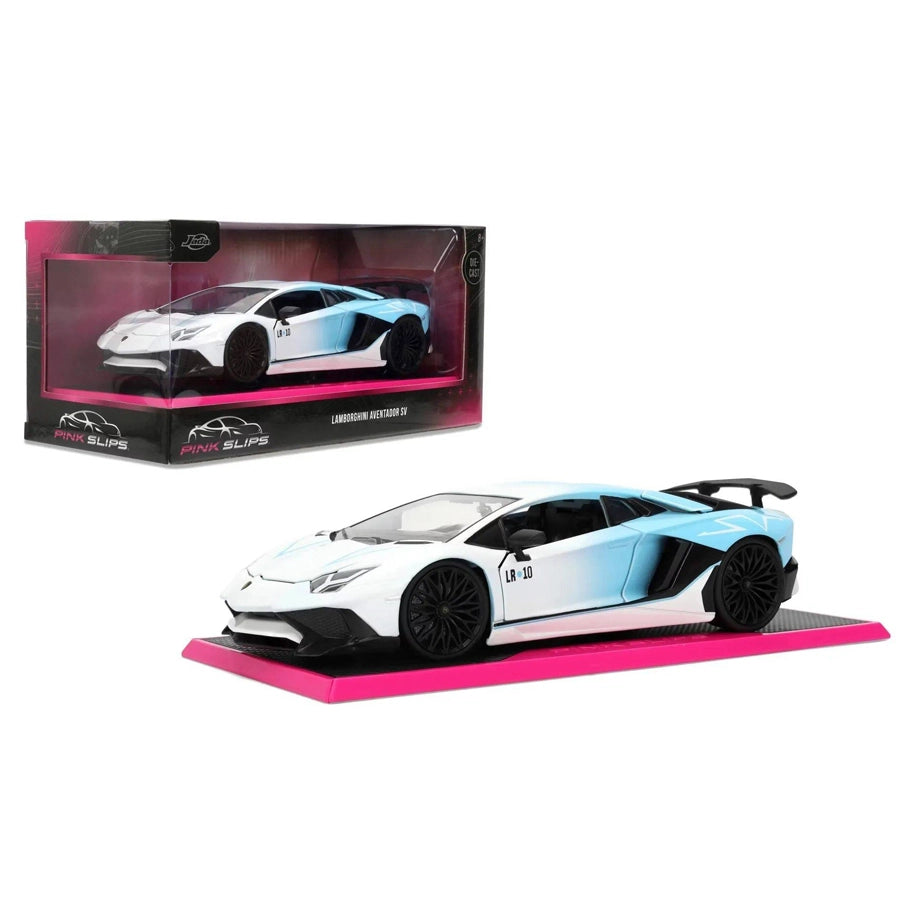 Jada Pink Slips Lamborghini Aventador SV Die-cast Car (1:24, White/Blue)