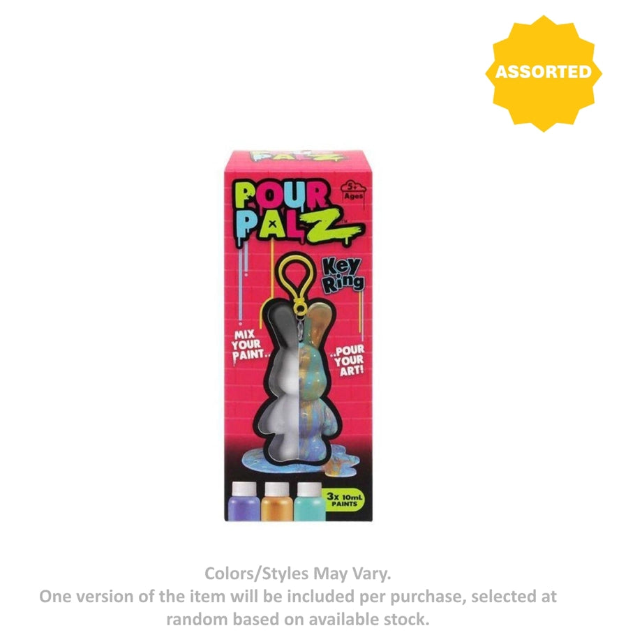 Pour Palz Mix & Pour Paint Bear Keyring DIY Activity Kit (40 ml, Assorted)