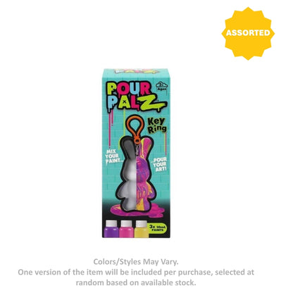 Pour Palz Mix & Pour Paint Bear Keyring DIY Activity Kit (40 ml, Assorted)