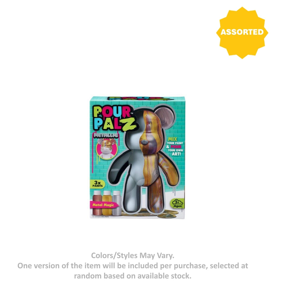 Pour Palz Metallic Mix & Pour Paint Bear Wave 3 DIY Activity Kit (22 cm, Assorted)