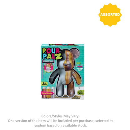 Pour Palz Metallic Mix & Pour Paint Bear Wave 3 DIY Activity Kit (22 cm, Assorted)