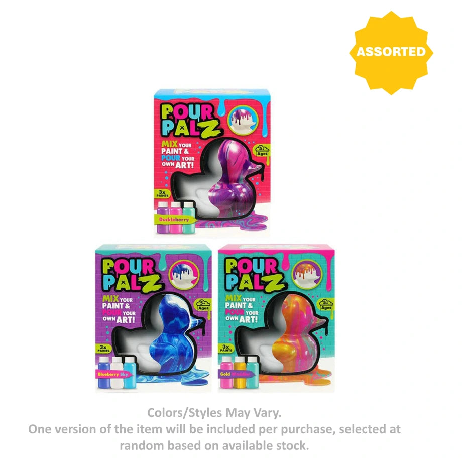 Pour Palz Mix & Pour Paint Large Duck DIY Activity Kit (60 ml, Assorted)