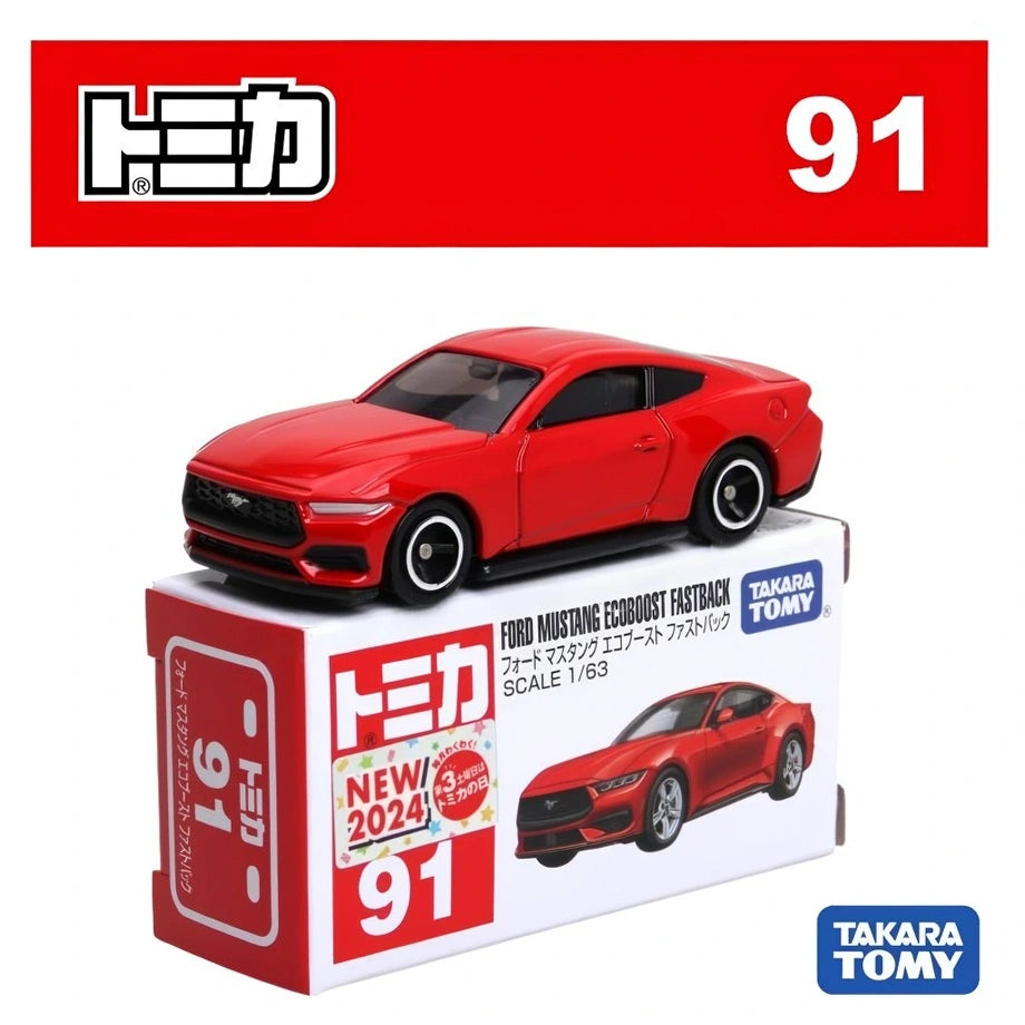 Takara Tomy Tomica 91 Ford Mustang EcoBoost Fastback Die-cast Car (1:63, Red)