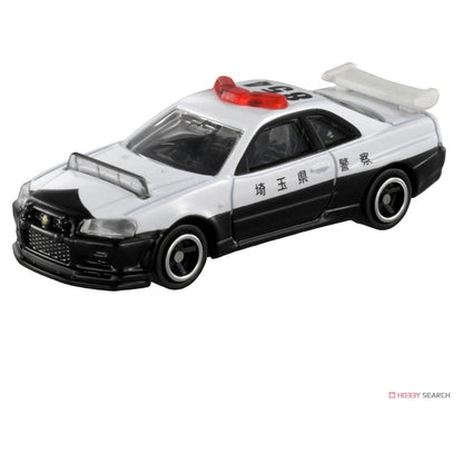Takara Tomy Tomica 1 Nissan Skyline GT-R (BNR34) Police Die-cast Car (1:62, White/Black)