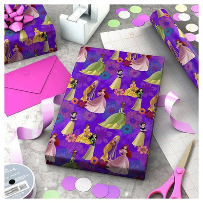 Hallmark Disney Princess Floral Gift Roll Wrap (2 m, Purple)