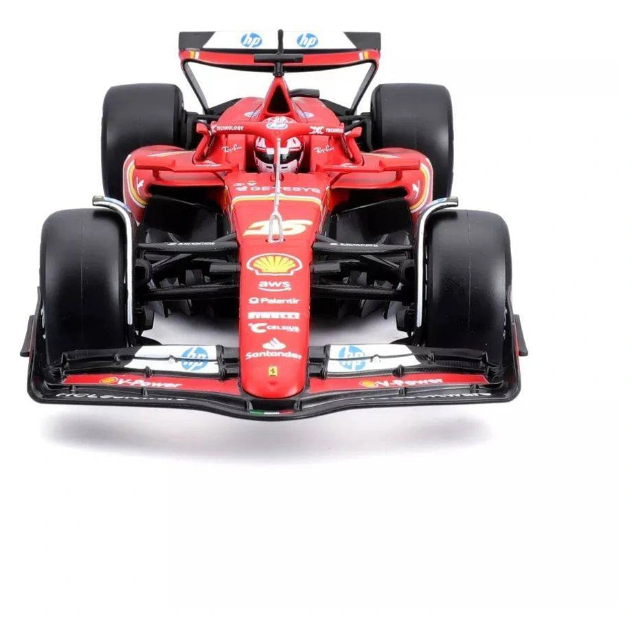 Bburago Ferrari SF-24 #16 Charles Leclerc Die-Cast Kit (1:24, Red, 42 Parts)