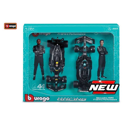 Bburago Mercedes-AMG F1 W14 Set (Hamilton & Russell, 1:24, 2 Cars)