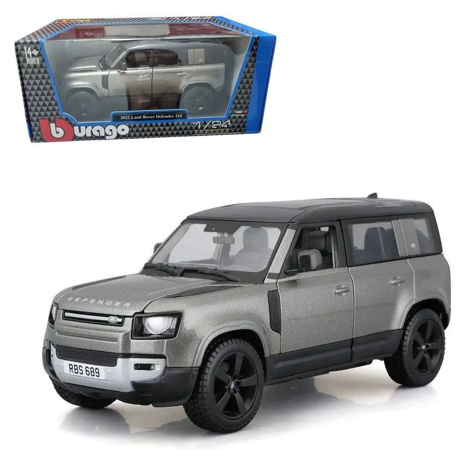 Bburago Land Rover Defender 110 2022 Die-Cast Car (1:24, Silver/Black)