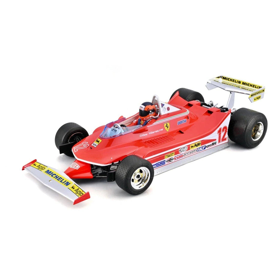 Bburago Ferrari 312 T4 #12 Gilles Villeneuve Die-Cast Car (1:18, Red)