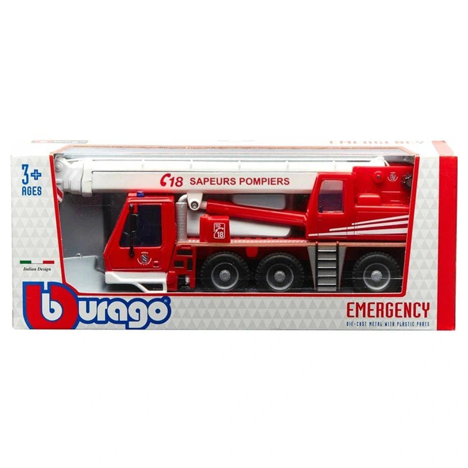 Bburago Renault Kerax Fire Crane Vehicle (1:50, Red)