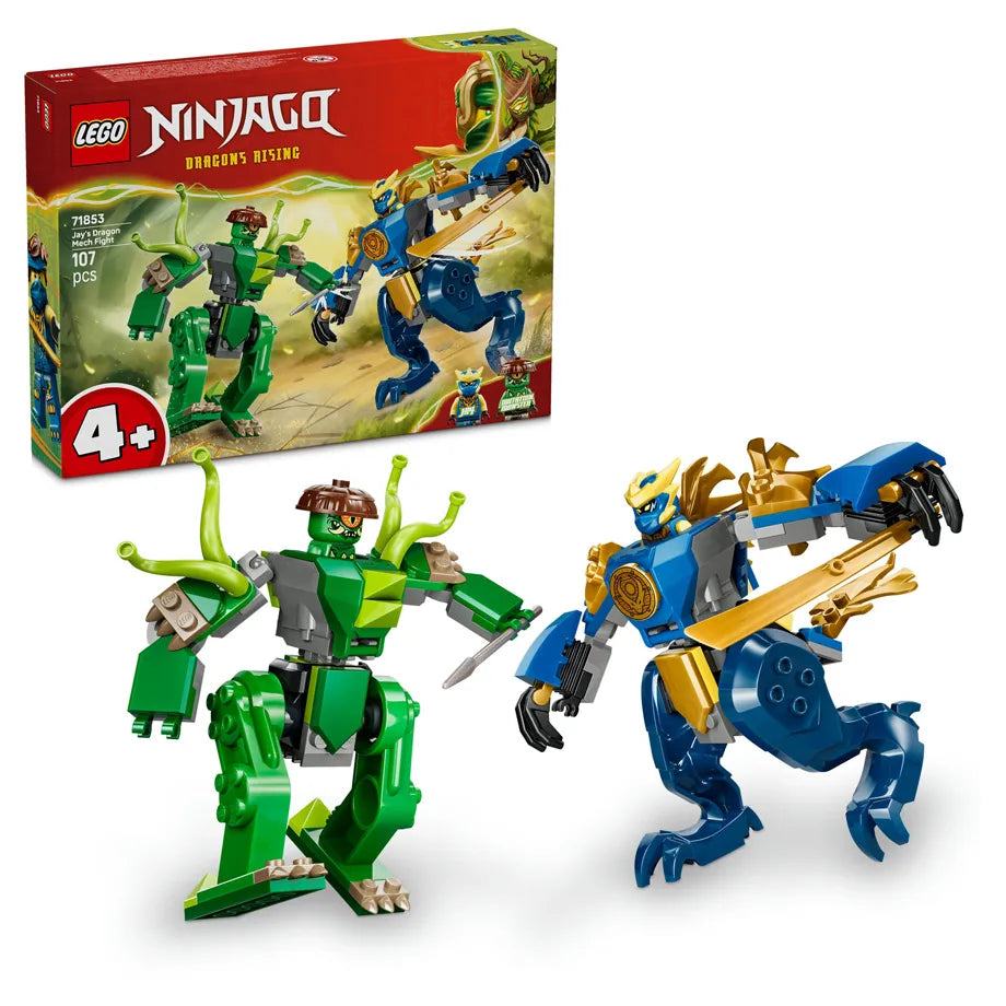 LEGO NINJAGO Jay’s Dragon Mech Fight 71853 Building Toy Set (107 Pieces)