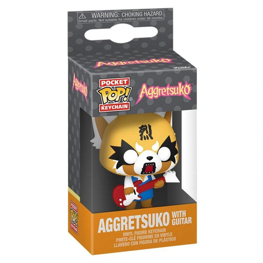 Funko Pocket POP! Aggretsuko with Guitar Vinyl Keychain (10.2 cm)