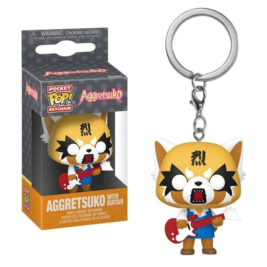 Funko Pocket POP! Aggretsuko with Guitar Vinyl Keychain (10.2 cm)
