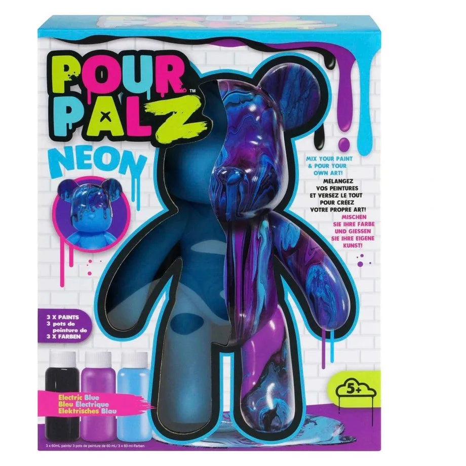 Pour Palz Neon Mix & Pour Electric Blue Bear DIY Kit (Wave 4)
