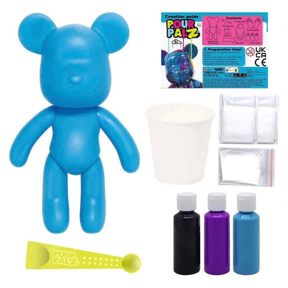 Pour Palz Neon Mix & Pour Electric Blue Bear DIY Kit (Wave 4)