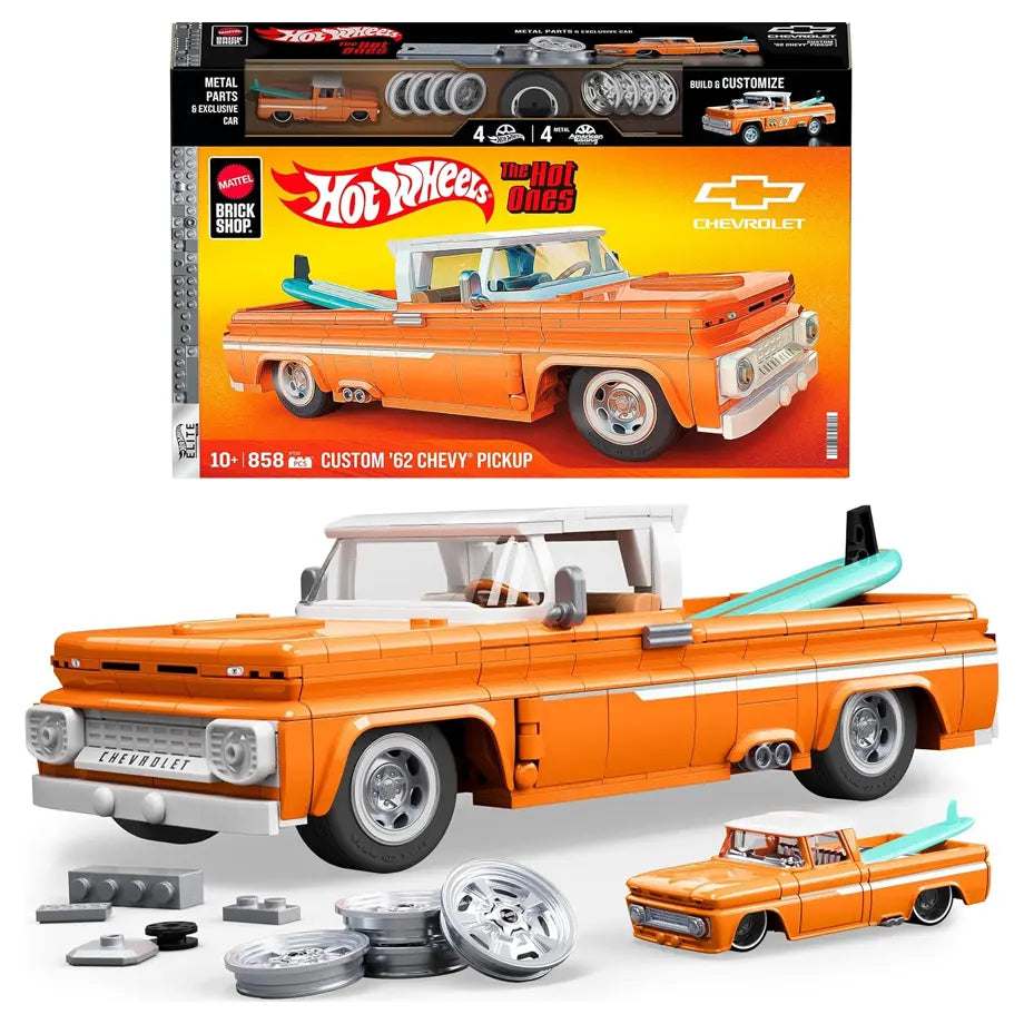 Mattel Brick Shop Hot Wheels ’62 Chevy Pickup Kit (Orange)