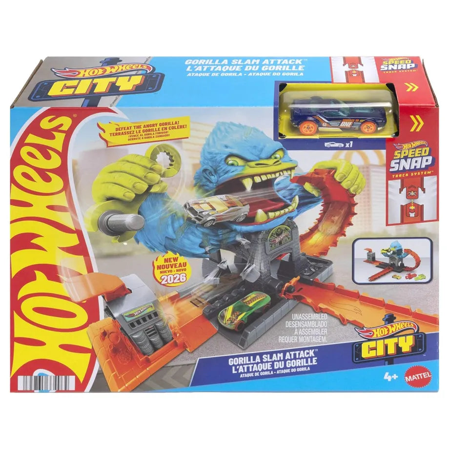 Hot Wheels City Gorilla Slam Attack Track Playset