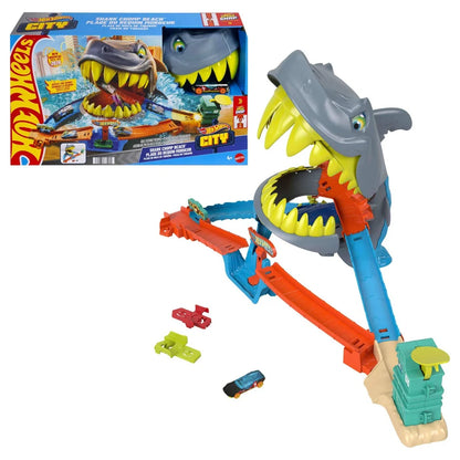 Hot Wheels City Shark Chomp Beach Racing Playset