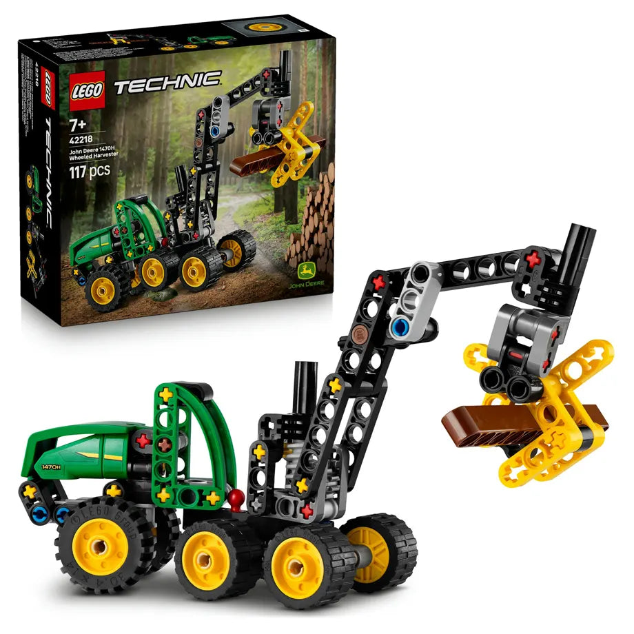 LEGO Technic John Deere 1470H Wheeled Harvester 42218 Building Toy Set (117 Pieces)