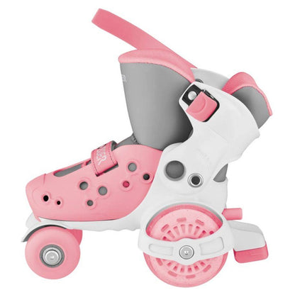 Globber Learning Adjustable Quad Skates (EU 26–29, Pink/Grey)