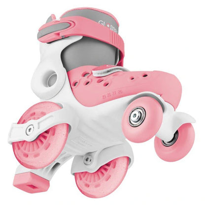 Globber Learning Adjustable Quad Skates (EU 26–29, Pink/Grey)