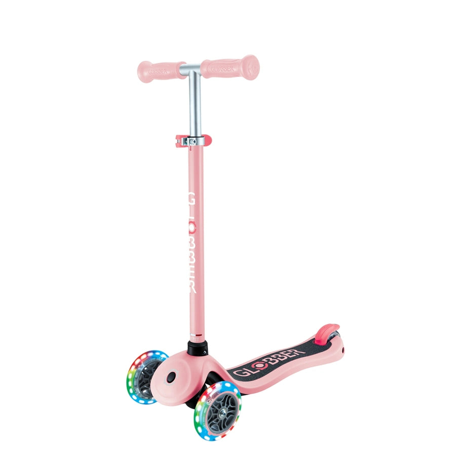 Globber Primo Lights Foldable 3-Wheel Kick Scooter (Pink)