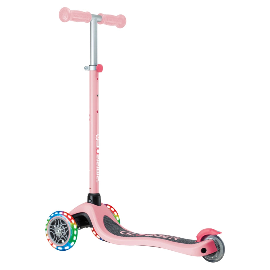 Globber Primo Lights Foldable 3-Wheel Kick Scooter (Pink)