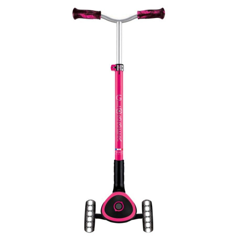 Globber Ace Lights Foldable 3-Wheel Kick Scooter (Pink/Black)